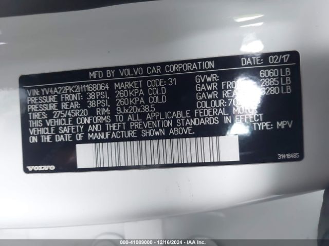 YV4A22PK2H1168064 Volvo Xc90 T6 Momentum