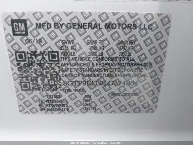3GTP9EEL8NG181100 GMC Sierra 1500 Limited 4wd  Short Box At4