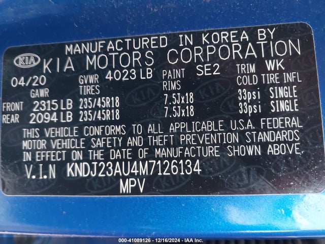 KIA Soul X-line 2021 KNDJ23AU4M7126134 Image 9