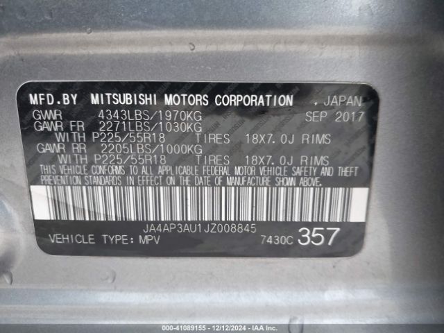 2018 MITSUBISHI OUTLANDER SPORT JA4AP3AU1JZ008845 Photo 8