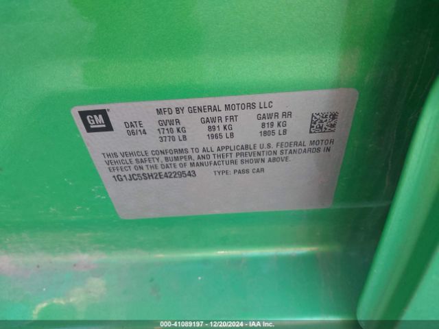 1G1JC5SH2E4229543 Chevrolet Sonic Lt Auto