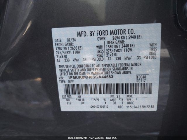 2025 FORD EXPLORER 1FMUK8KH0SGA44583 Photo 8