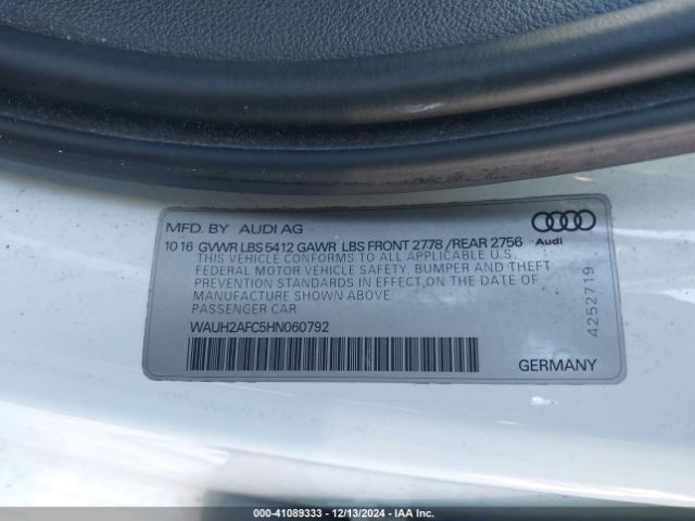 WAUH2AFC5HN060792 Audi A6 3.0t Premium Plus
