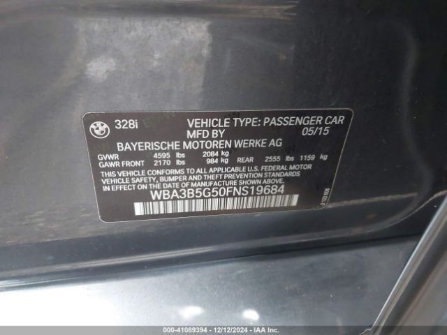 2015 BMW 328I WBA3B5G50FNS19684 Photo 8