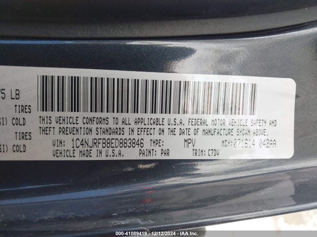 1C4NJRFB8ED883846 Jeep Patriot Latitude