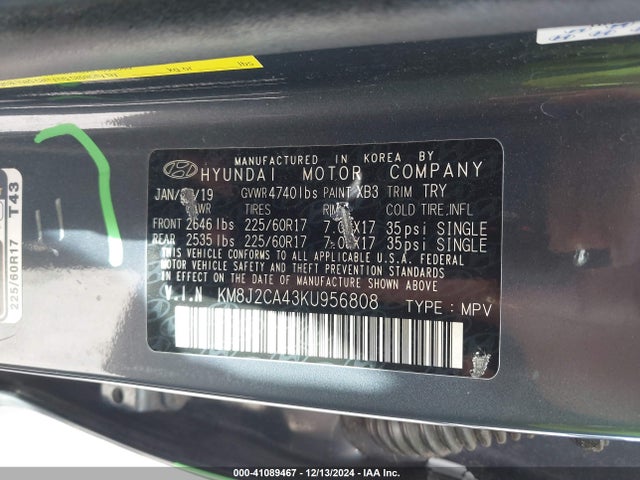 Hyundai TUCSON SE 2019 KM8J2CA43KU956808 Image 9