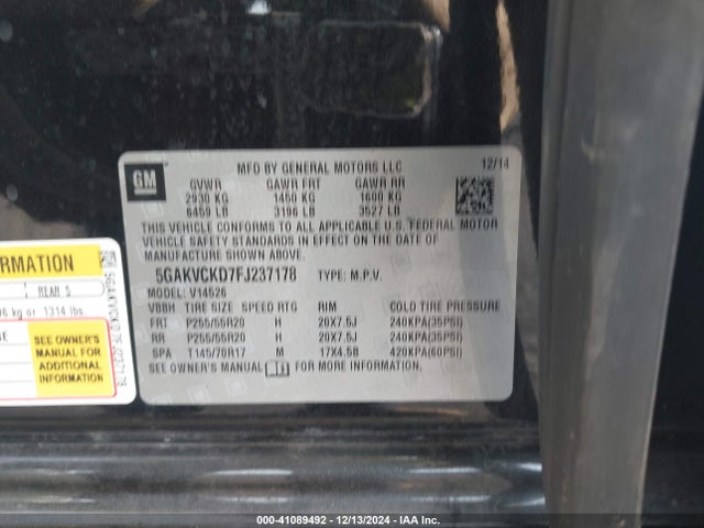 5GAKVCKD7FJ237178 Buick Enclave Premium