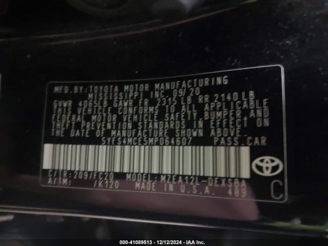 Toyota Corolla Se Nightshade Edition 2021 5YFS4MCE5MP064607 Image 9