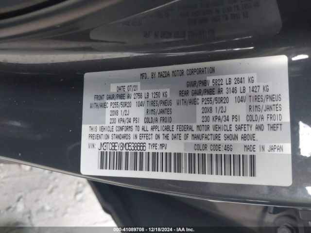 JM3TCBEY8M0538666 Mazda Cx-9 Signature