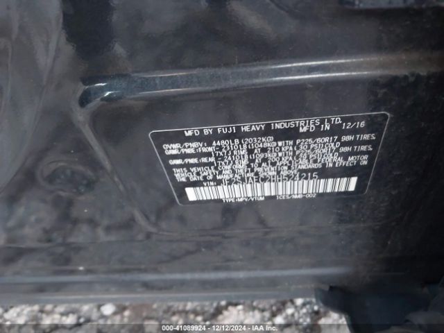 JF2SJAEC2HH524215 Subaru Forester 2.5i Premium