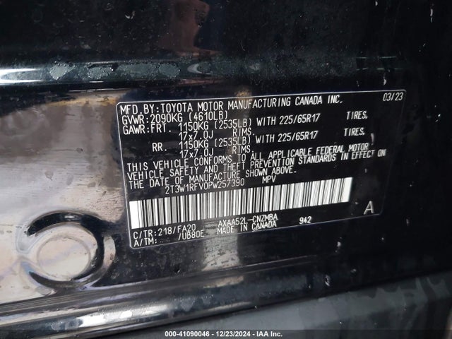 Toyota Rav4 Xle 2023 2T3W1RFV0PW257390 Image 9