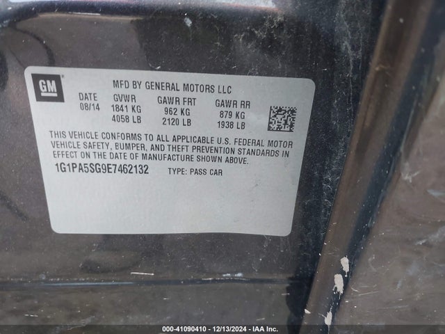 Chevrolet Cruze Ls Auto 2014 1G1PA5SG9E7462132 Image 9