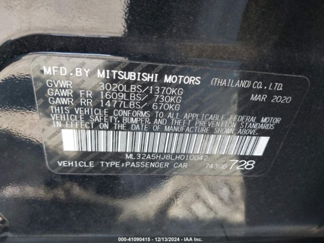 ML32A5HJ8LH010042 Mitsubishi Mirage Gt/le