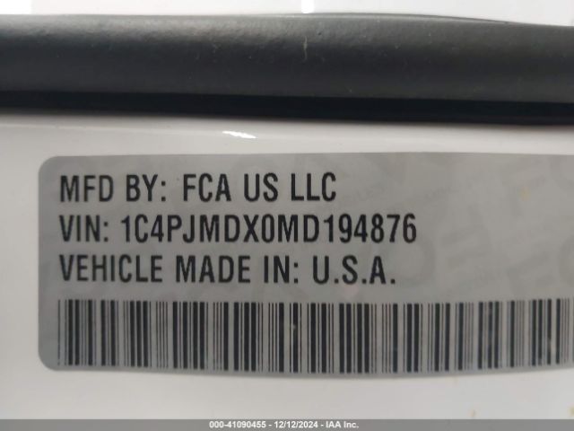 1C4PJMDX0MD194876 Jeep Cherokee Limited 4x4