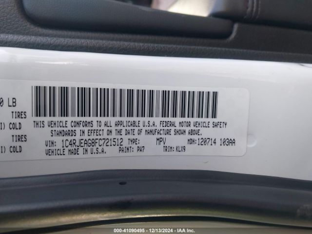 1C4RJEAG8FC721512 Jeep Grand Cherokee Altitude