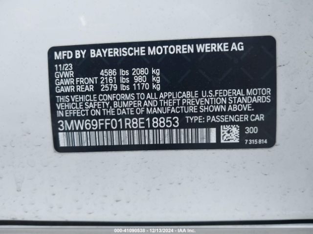 3MW69FF01R8E18853 BMW 3 Series 330i