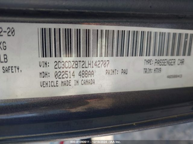 2C3CDZBT2LH142707 Dodge Challenger R/t
