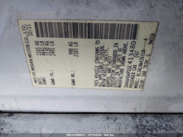 1N4AA6AP1GC413480 Nissan Maxima 3.5 Platinum