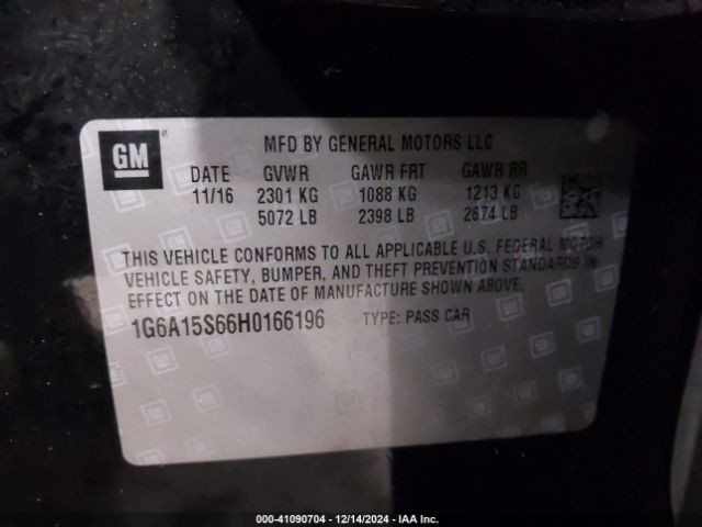1G6A15S66H0166196 Cadillac CTS-V