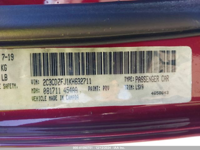 2C3CDZFJ1KH632711 Dodge Challenger R/t Scat Pack