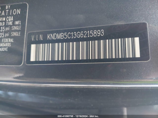 KNDMB5C13G6215893 KIA SEDONA LX