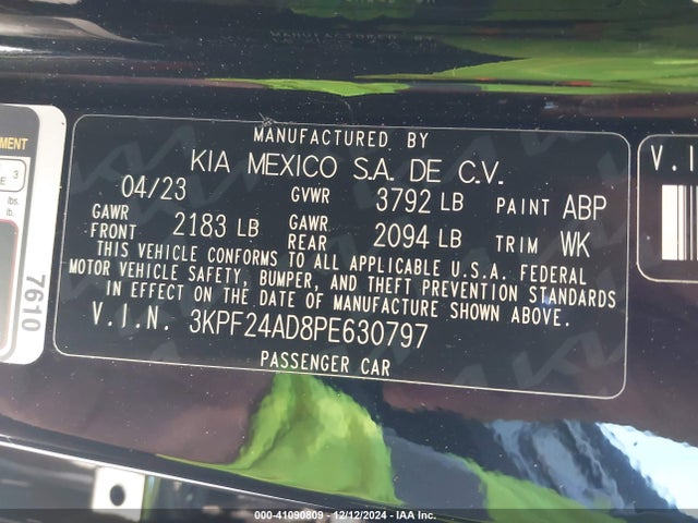 KIA Forte Lxs 2023 3KPF24AD8PE630797 Image 9