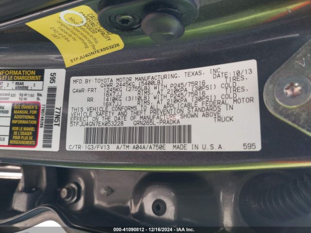 5TFJU4GN7EX053228 Toyota Tacoma Prerunner V6
