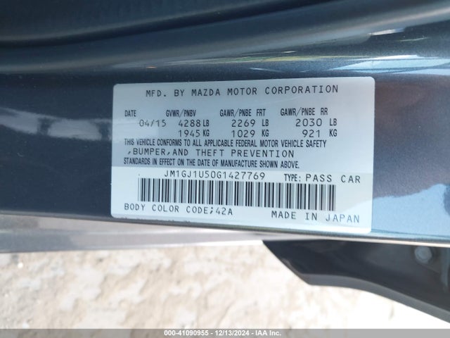 JM1GJ1U50G1427769 Mazda Mazda6 I Sport