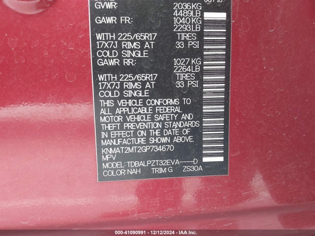 Nissan ROGUE S 2016 KNMAT2MT2GP734670 Image 9