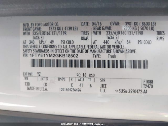 1FTYE1YM2GKB18602 Ford Transit-150