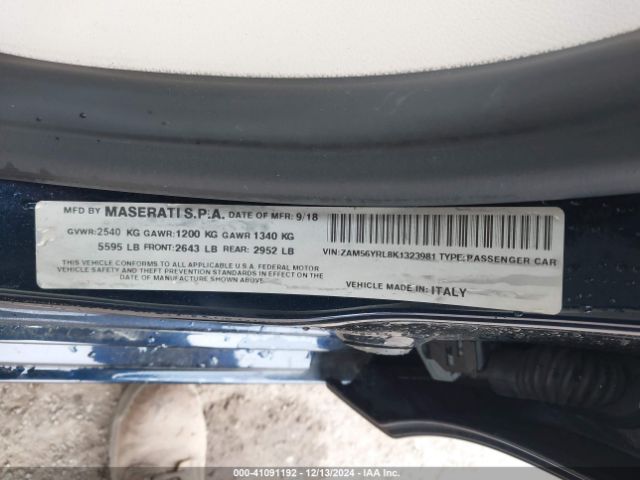 2019 MASERATI QUATTROPORTE ZAM56YRL8K1323981 Photo 8