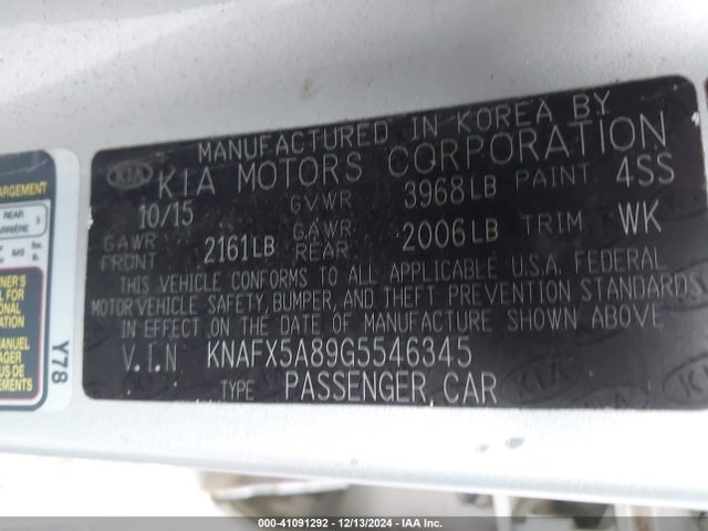 KIA FORTE EX 2016 KNAFX5A89G5546345 Image 9