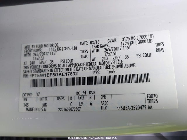 Ford F-150 Xlt 2016 1FTEW1EF5GKE17832 Image 9