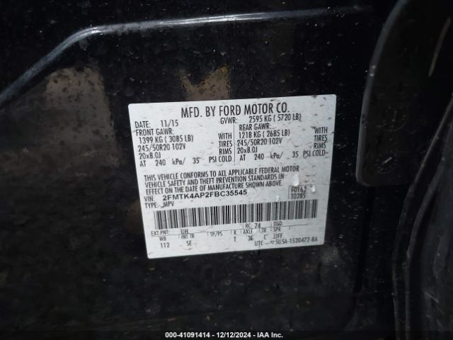 2FMTK4AP2FBC35545 Ford EDGE SPORT