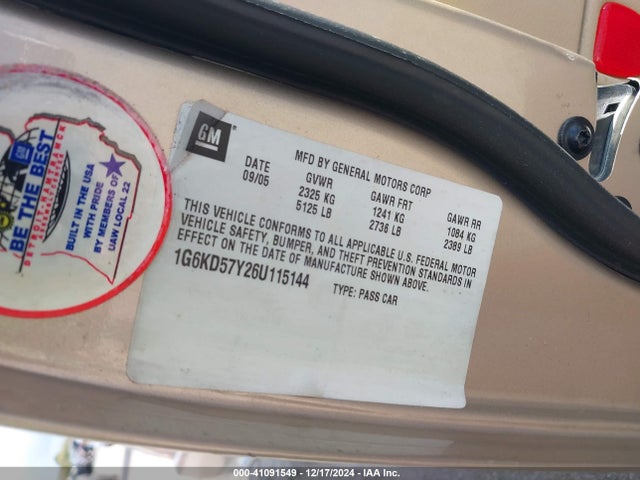 2006 CADILLAC DTS 1G6KD57Y26U115144 Photo 8