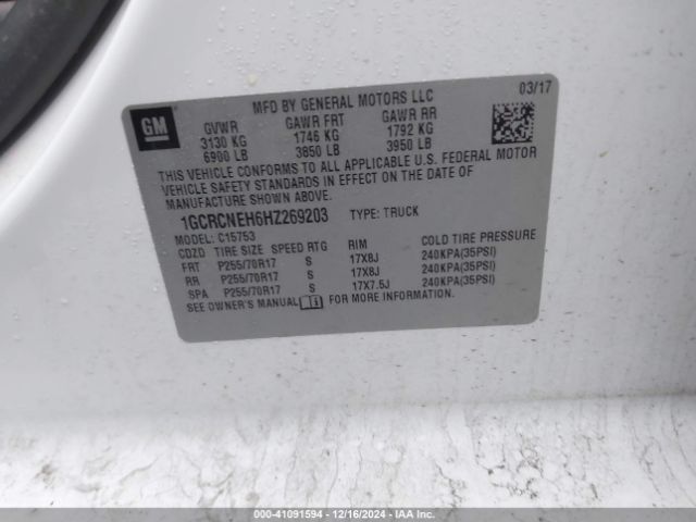 1GCRCNEH6HZ269203 Chevrolet Silverado 1500 Ls