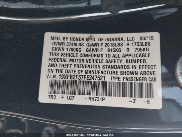 19XFB2F57FE247521 Honda Civic Lx
