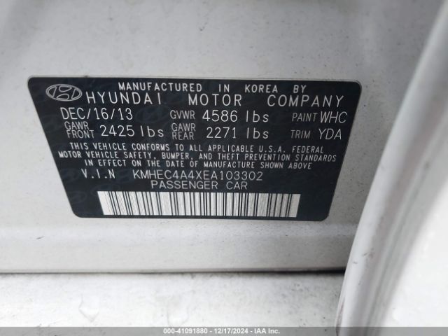 KMHEC4A4XEA103302 Hyundai Sonata Hybrid Limited