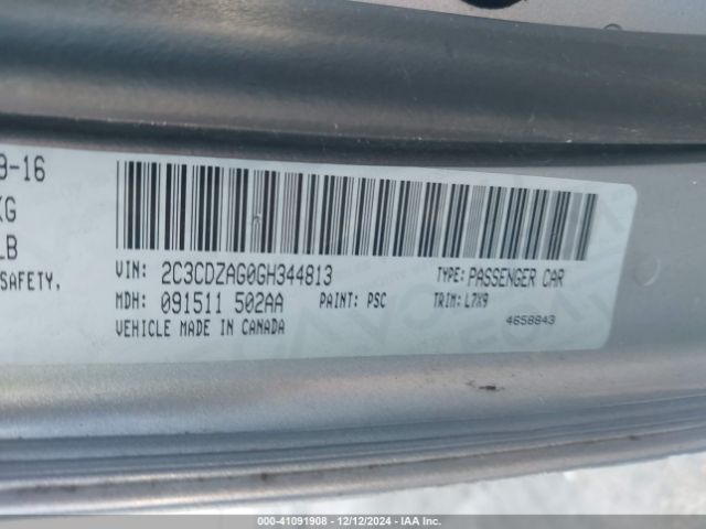 2016 DODGE CHALLENGER 2C3CDZAG0GH344813 Photo 8