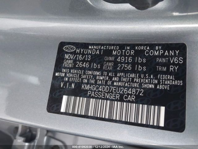 KMHGC4DD7EU264872 Hyundai Genesis 3.8