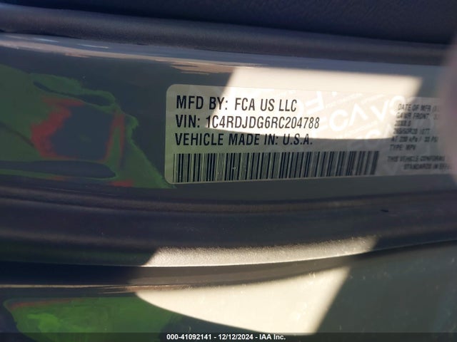 1C4RDJDG6RC204788 Dodge Durango Gt Plus Awd
