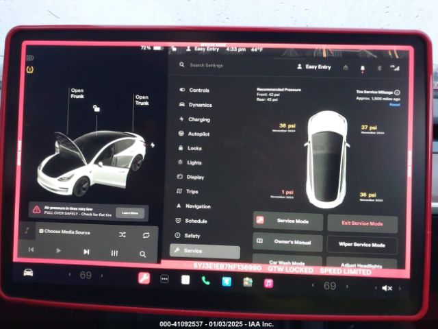 5YJ3E1EB7NF136990 Tesla Model 3 Long Range Dual Motor All-wheel Drive