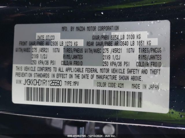 JM3KKDHD1R1125590 Mazda Cx-90 3.3 Turbo Premium