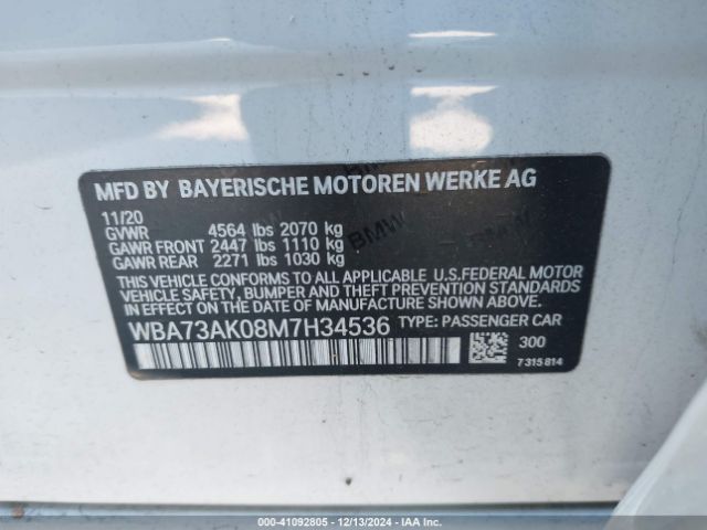 WBA73AK08M7H34536 BMW 228i Gran Coupe Xdrive