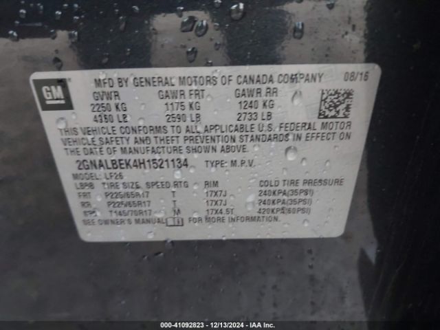 2GNALBEK4H1521134 Chevrolet EQUINOX LS