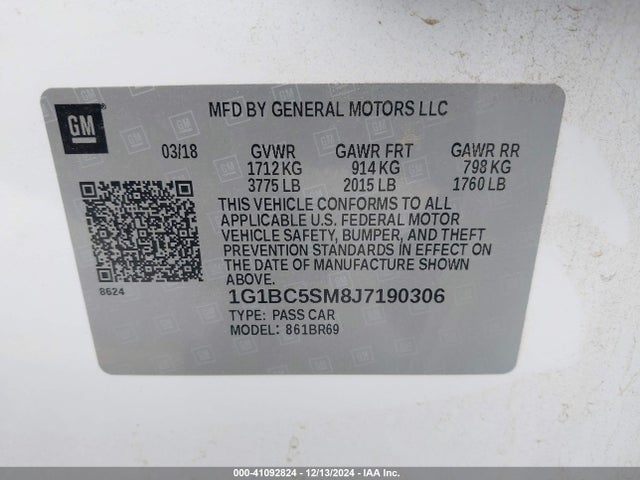 Chevrolet Cruze Ls Auto 2018 1G1BC5SM8J7190306 Image 9