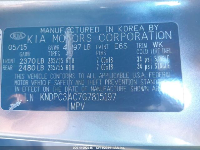 KNDPC3AC7G7815197 KIA Sportage Ex