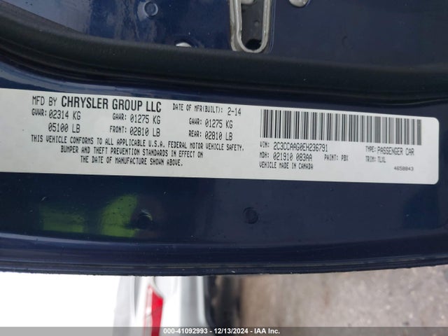2C3CCAAG0EH236791 Chrysler 300