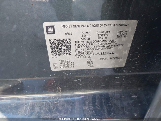 Chevrolet Silverado 1500 Ld Lt 2019 2GCVKPEC2K1115380 Image 9