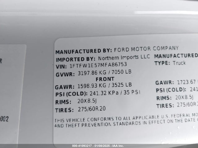 Ford F-150 Xlt 2021 1FTFW1E57MFA86753 Image 9